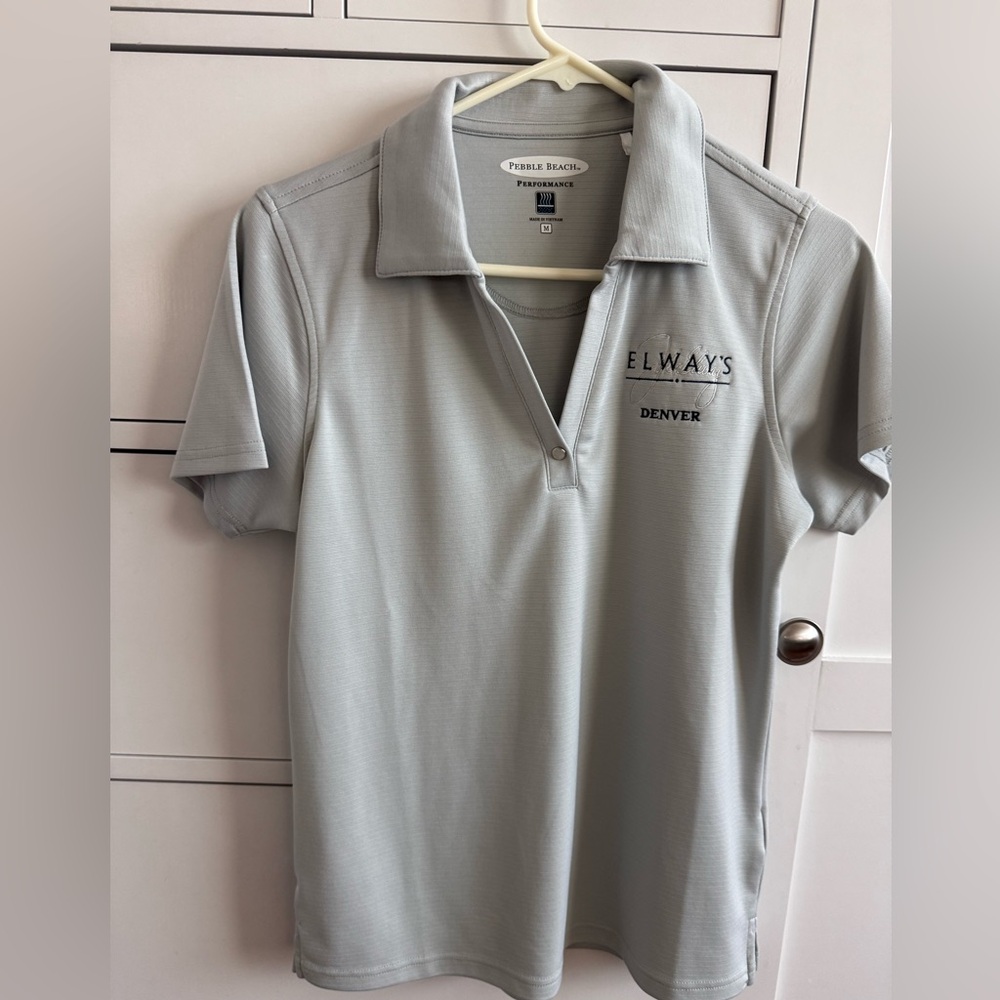 Pebble Beach Light Gray Performance Polo